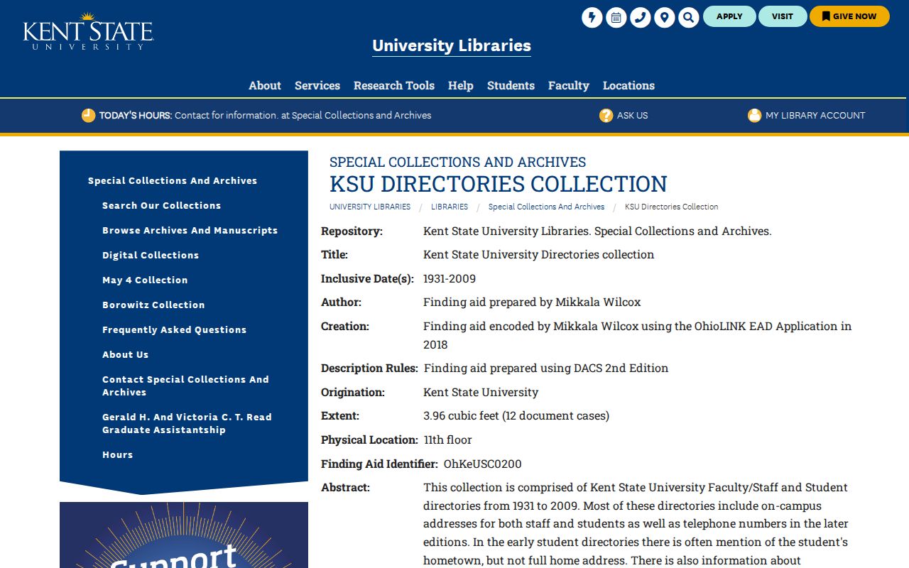 Kent city directory KSU directories collection