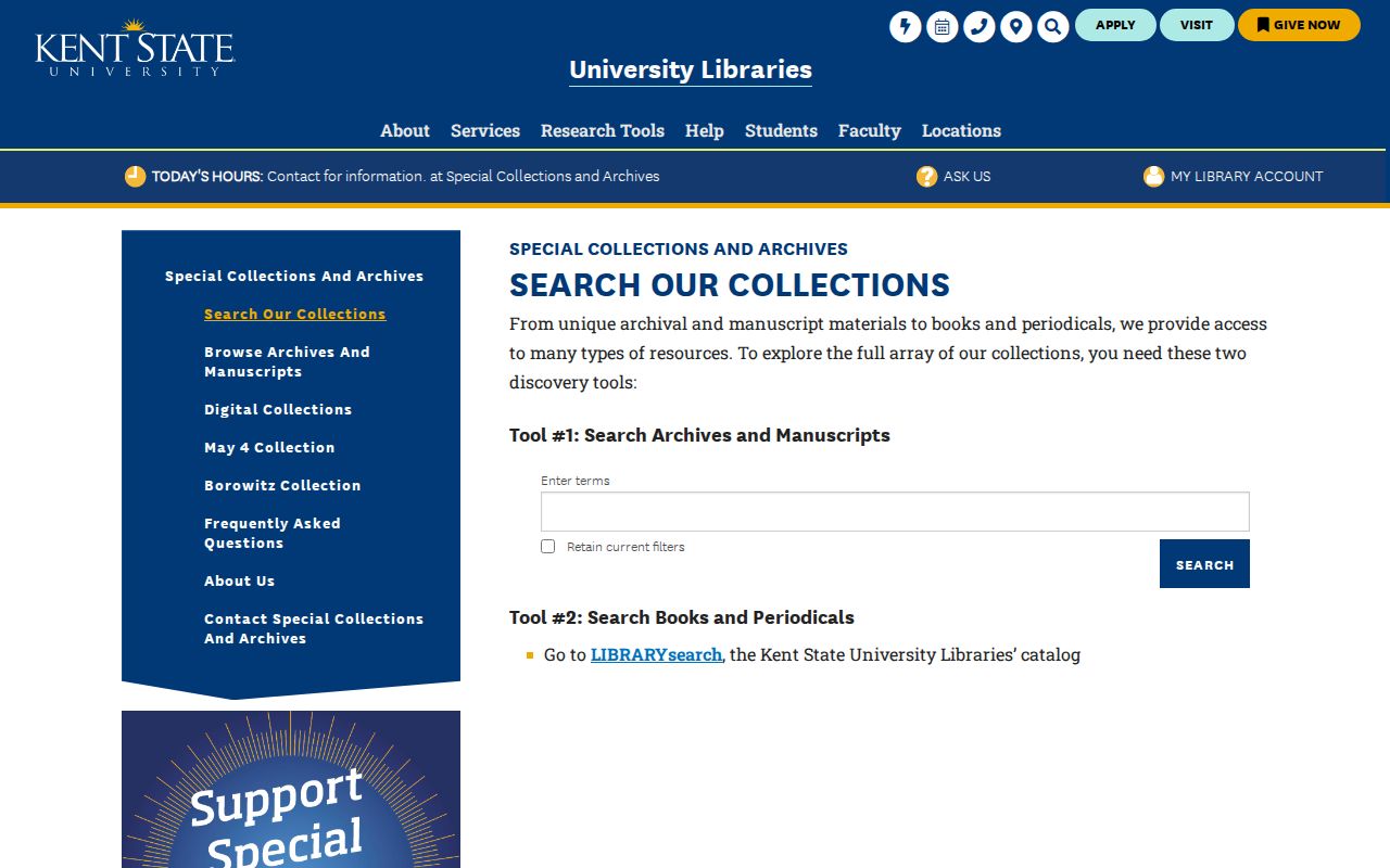 Kent previous residents Special Collections search route