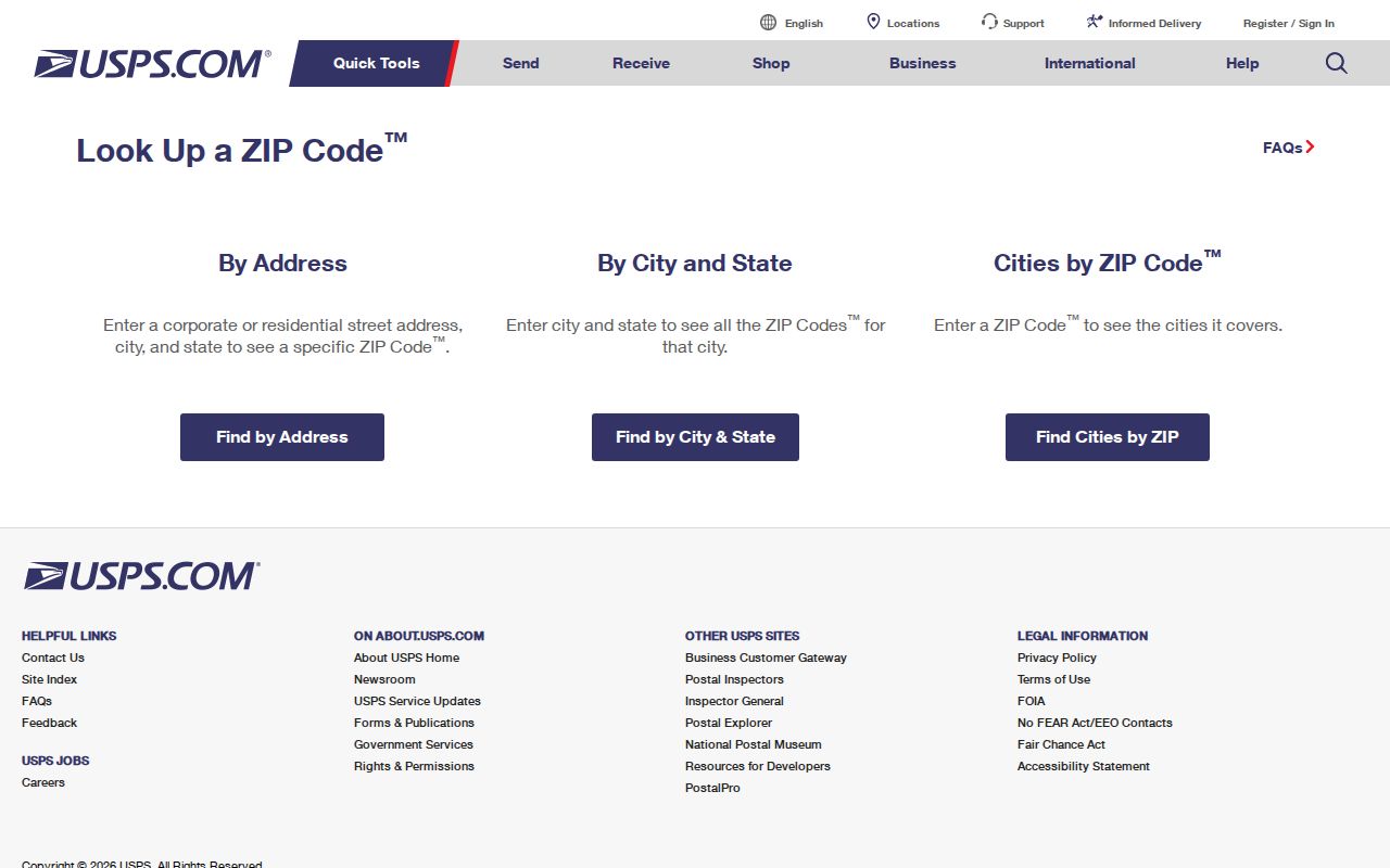 Kent ZIP code directory USPS address lookup
